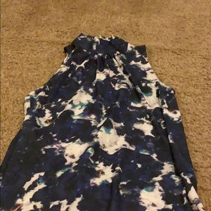 Black and white and blue top